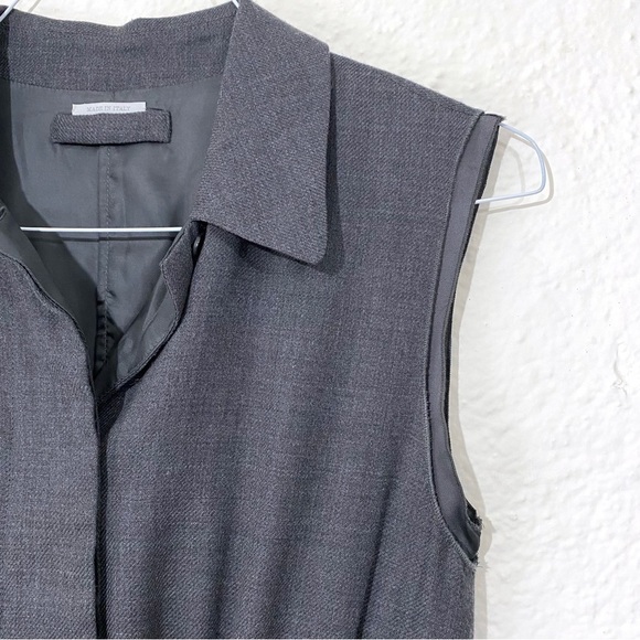 Prada Wool Grey Button Down Sleeveless Shirtdress Layered Overlay Viscose XS - Picture 3 of 7